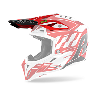 Airoh Helmet Visor Aviator 3 Rampage - Gloss Red / White
