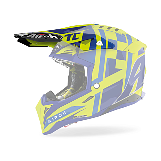 Airoh Helmet Visor Aviator 3 TC21 - Gloss Fluo Yellow / Blue
