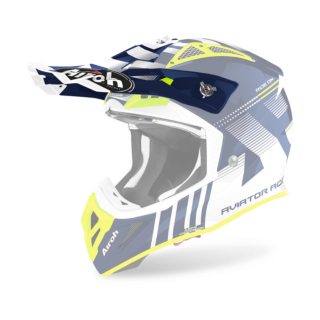Airoh Helmet Visor Aviator Ace Nemesi - Gloss Blue / Fluo Yellow / White