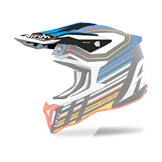 Airoh Helmet Visor Strycker Shaded - Matte Blue / White / Black