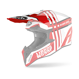 Airoh Helmet Visor Wraap Broken - Gloss Red / White