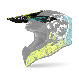 Airoh Helmet Visor Wraap Smile - Matte Fluo Yellow / Blue / Black