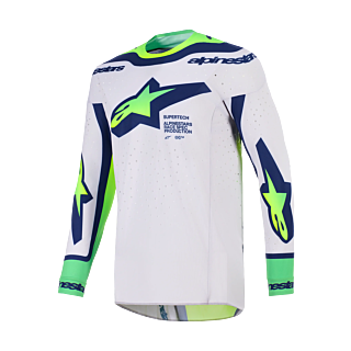 Alpinestars Motocross Jersey 2026 Supertech Vista - Light Grey / Fluo Yellow / Blue