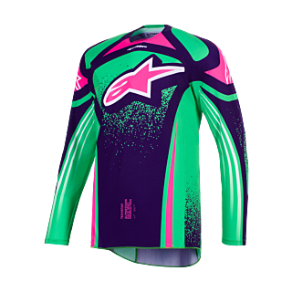 Alpinestars Motocross Jersey 2026 Techstar Nomur - Deep Purple / Green / Fluo Pink