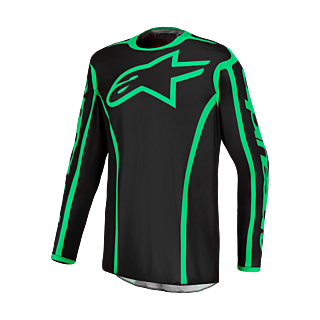 Alpinestars Motocross Jersey 2027 Fluid Apex V2 - Black / Fluo Green
