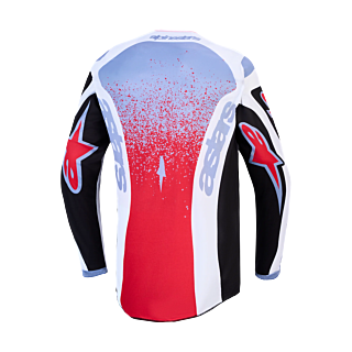 Alpinestars Motocross Jersey 2027 Fluid Drag - Black / White / Light Blue / Fluo Red