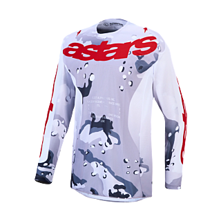 Alpinestars Motocross Gear 2027 Racer Air Lone - Camo Grey / White / Fire Red