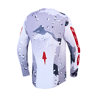Alpinestars Motocross Jersey 2027 Racer Air Lone - Camo Grey / White / Fire Red