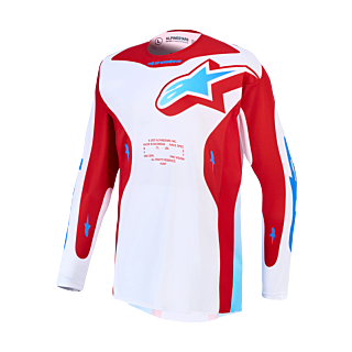 Alpinestars Motocross Jersey 2027 Racer Hunt - White / Fire Red / Ucla Blue