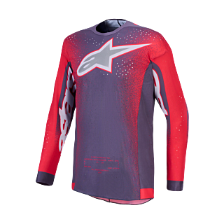 Alpinestars Motocross Jersey 2027 Supertech AFD Hiten - Graystone / Fluo Red / Light Lilac