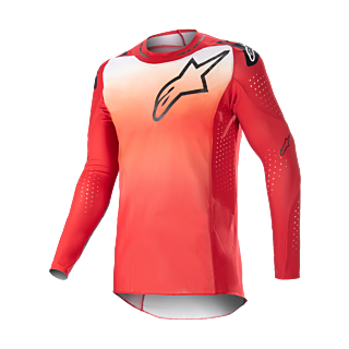 Alpinestars Motocross Jersey Supertech Risen - Mars Red / White