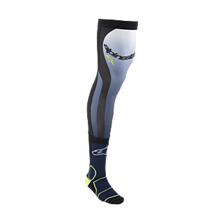 Alpinestars Motocross Socks Long Kneebrace - Navy / Fluo Yellow