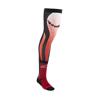 Alpinestars Motocross Socks Long Kneebrace - Red / White
