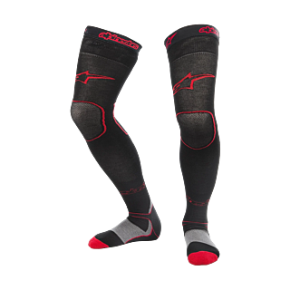 Alpinestars Motocross Socks Long Kneebrace - Black / Red