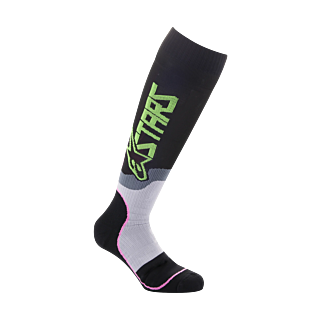 Alpinestars Motocross Socks MX PLUS-2 - Black / Green / Fluo Pink