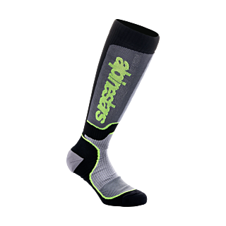 Alpinestars Motocross Socks MX PLUS - Black / Grey / Fluo Yellow