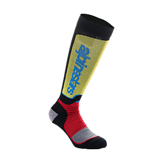 Alpinestars Motocross Socks MX PLUS - Black / Red / Light Blue