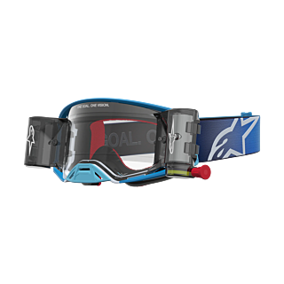 Alpinestars Motocross Goggle Roll-Off Supertech Firma - Blue / Silver - Clear