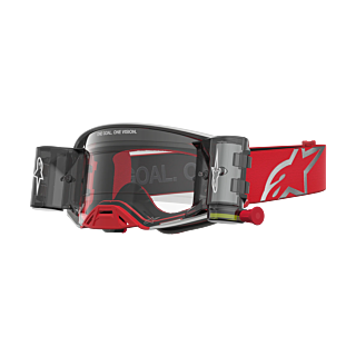 Alpinestars Motocross Goggle Roll-Off Supertech Firma - Red / Silver - Clear