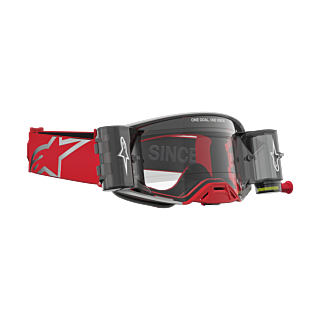 Alpinestars Motocross Goggle Roll-Off Supertech Firma - Red / Silver - Clear