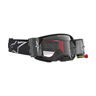 Alpinestars Motocross Goggle Roll-Off Supertech Firma - Black / Silver - Clear