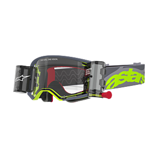 Alpinestars Motocross Goggle Roll-Off Supertech Stream - Grey / Yellow / Black - Clear