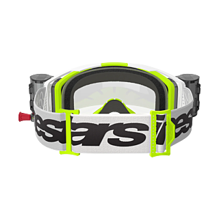 Alpinestars Motocross Goggle Roll-Off Vision 8 Wordmark - White / Fluo Yellow - Clear