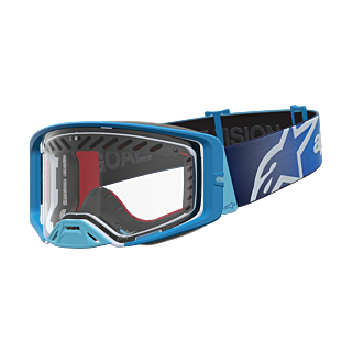 Alpinestars Motocross Goggle Supertech Dura Air Fluid - Fade Blue / Silver - Modulator Vented Clear
