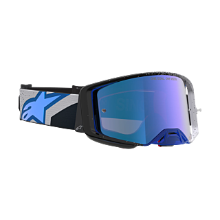 Alpinestars Motocross Goggle Supertech Hiten - Black / Blithe Blue - Mirror Blue