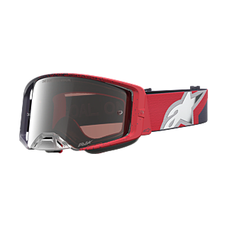 Alpinestars Motocross Goggle Supertech Hiten - Black / Red - Mirror Silver