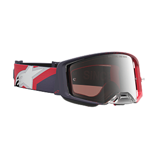 Alpinestars Motocross Goggle Supertech Hiten - Black / Red - Mirror Silver