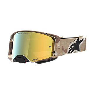 Alpinestars Motocross Goggle Supertech Lone - Camo / Desert - Mirror Gold
