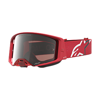 Alpinestars Motocross Goggle Supertech Vesta - Fluo Red / Chrome - Mirror Silver