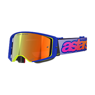Alpinestars Motocross Goggle Supertech Vista - Blue / Yellow / Purple - Mirror Red