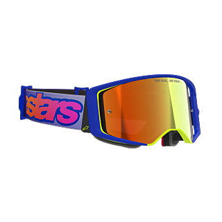 Alpinestars Motocross Goggle Supertech Vista - Blue / Yellow / Purple - Mirror Red