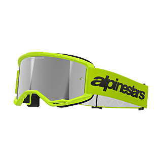 Alpinestars Motocross Goggle Vision 3 Wordmark - Fluo Yellow - Mirror Silver