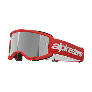 Alpinestars Motocross Goggle Vision 3 Wordmark - Red - Mirror Silver