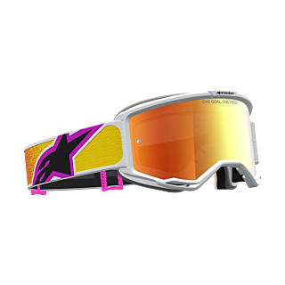Alpinestars Motocross Goggle Vision 5 Drag - Orange / Red - Mirror Red