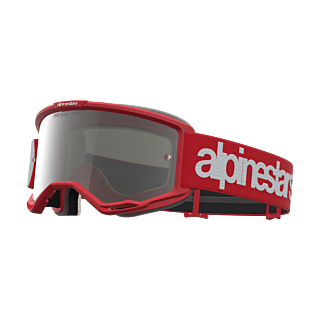 Alpinestars Motocross Goggle Vision 5 Hone - Red / White - Mirror Silver