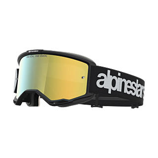 Alpinestars Motocross Goggle Vision 5 Hone - Black / White - Mirror Gold