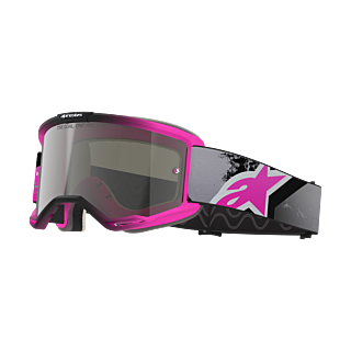 Alpinestars Motocross Goggle Vision 5 Lahnd - Iron / Fluo Pink - Mirror Silver