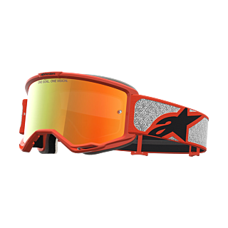 Alpinestars Motocross Goggle Vision 5 Rora - Silver / Orange - Mirror Red