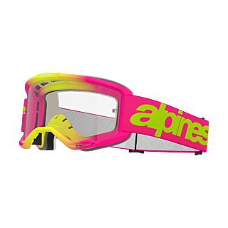 Alpinestars Motocross Goggle Vision 5 Wordmark - Pink / Fluo Yellow - Clear
