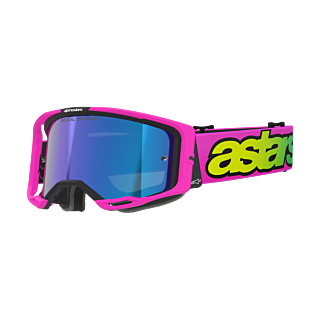 Alpinestars Motocross Goggle Vision 8 Vista - Fluo Pink / Fluo Yellow - Mirror Blue