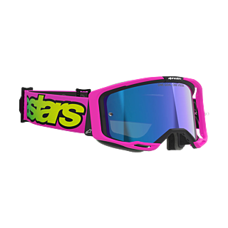 Alpinestars Motocross Goggle Vision 8 Vista - Fluo Pink / Fluo Yellow - Mirror Blue