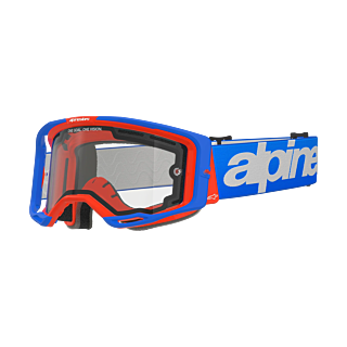 Alpinestars Motocross Goggle Vision 8 Wordmark - Blue / Orange - Dual Vented Clear