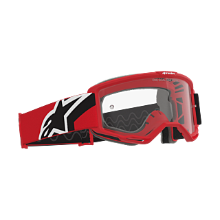 Alpinestars Motocross Goggle Vision OTG - Red / Black / White - Clear