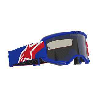 Alpinestars Motocross Goggle Vision Sand - Blue / Red / White - Dark Smoke