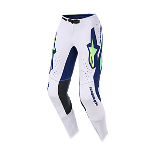 Alpinestars Motocross Pants 2026 Supertech Vista - Light Grey / Fluo Yellow / Blue