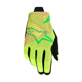 Alpinestars Motocross Gloves 2026 Radar Pro - Green / Fluo Yellow / Fluo Pink